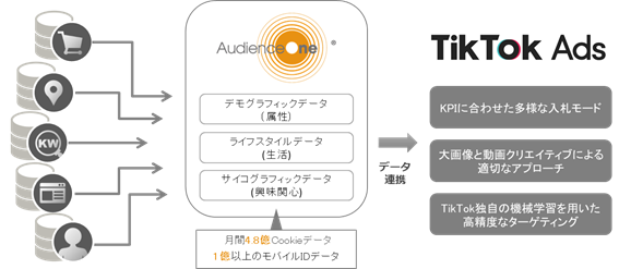 図：AudienceOne®における TikTok Ads連携